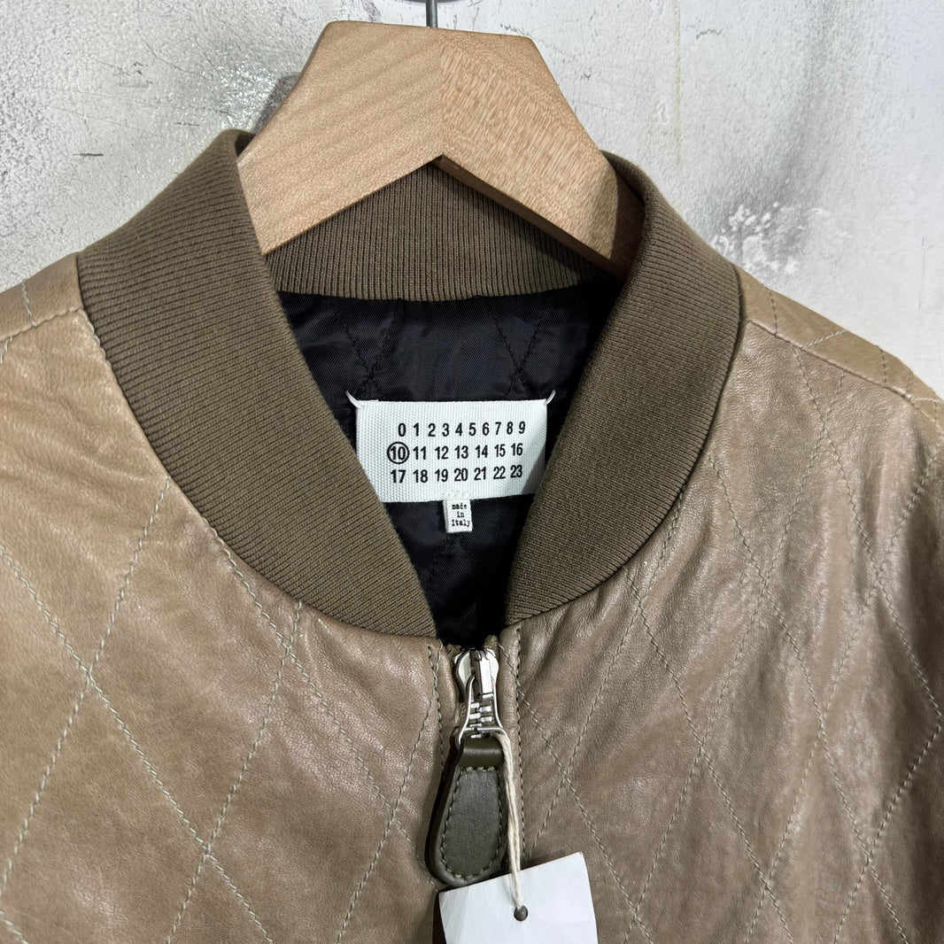 Margiela Diamond Quilted Leather Bomber
