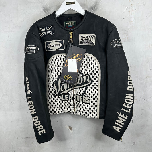 Aime Leon Dore x Vanson Woven Raffia Leather Jacket