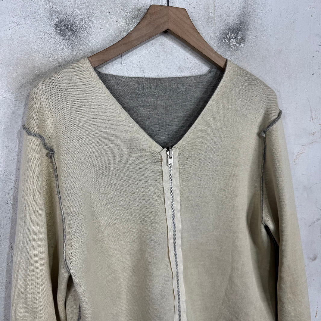 CDG HP "Permission Stop" Reversible Zip Sweater