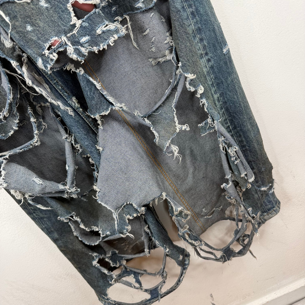 Balenciaga Destroyed Blue Jeans