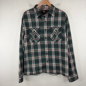 RRL Green/Red Button Up Flannel