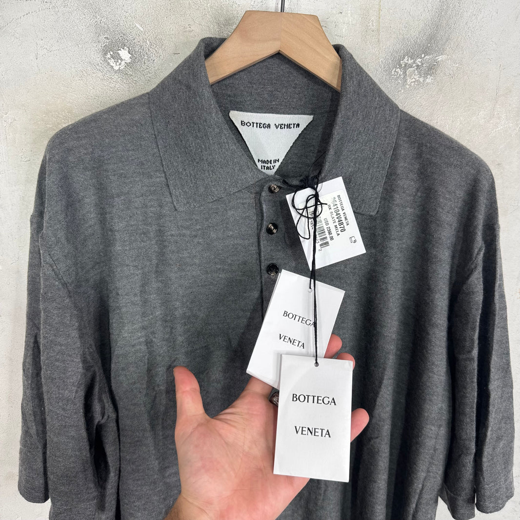 Bottega Veneta Triangular Knit S/S Polo