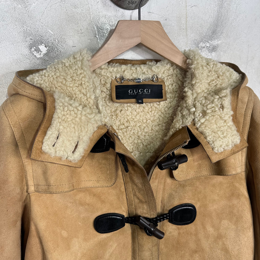 Gucci Shearling Hooded Duffle Coat