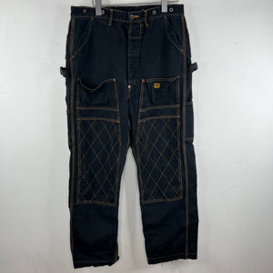 Kapital Double Knee Quilted Black Jeans