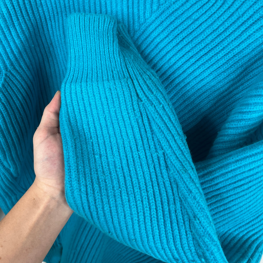 Jil Sander Blue Asymmetric Knit Sweater