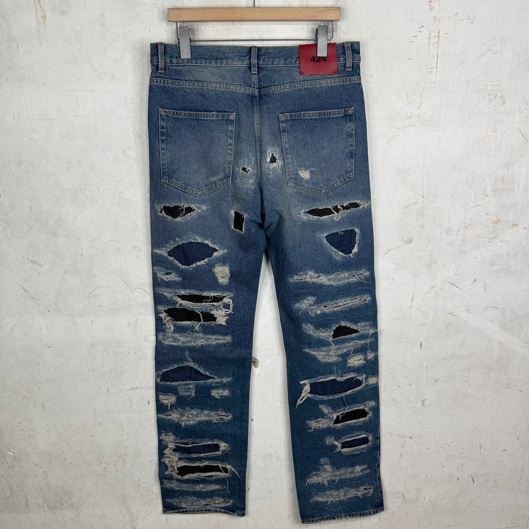 424 Distressed & Repaired Jeans