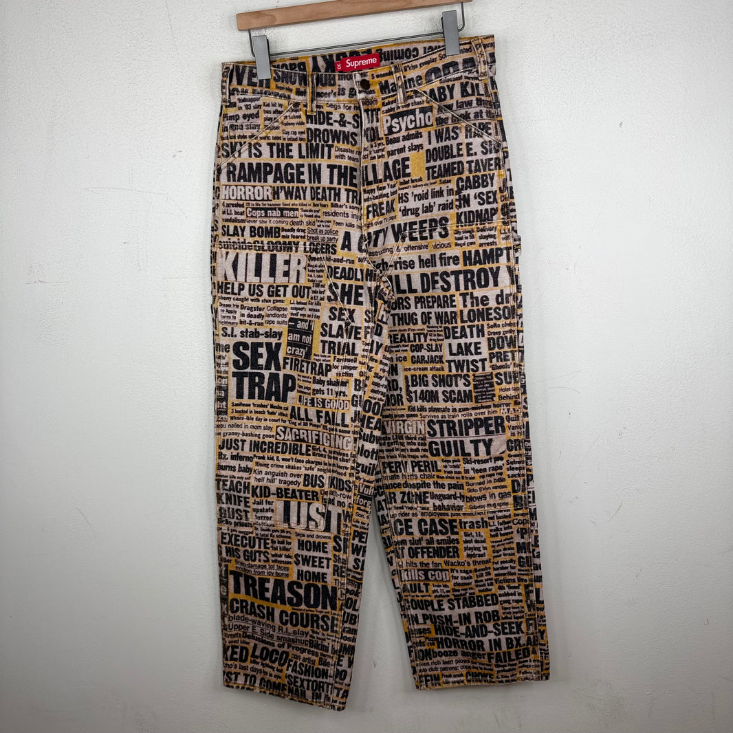 Supreme Dash Snow Newspaper Double Knee Pants