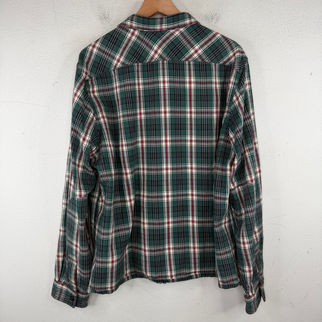RRL Green/Red Button Up Flannel