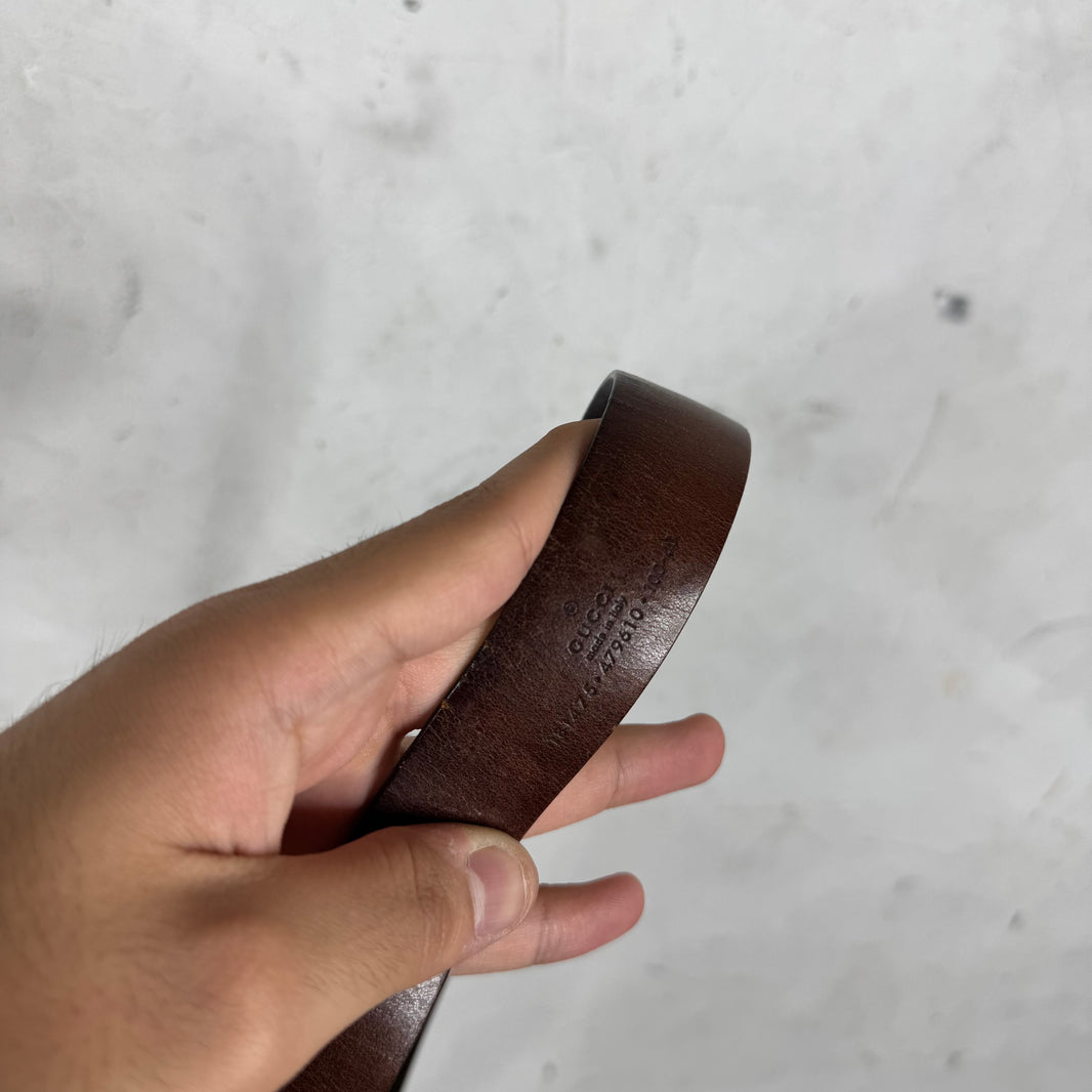 Gucci Interlock Rectangular Buckled Belt