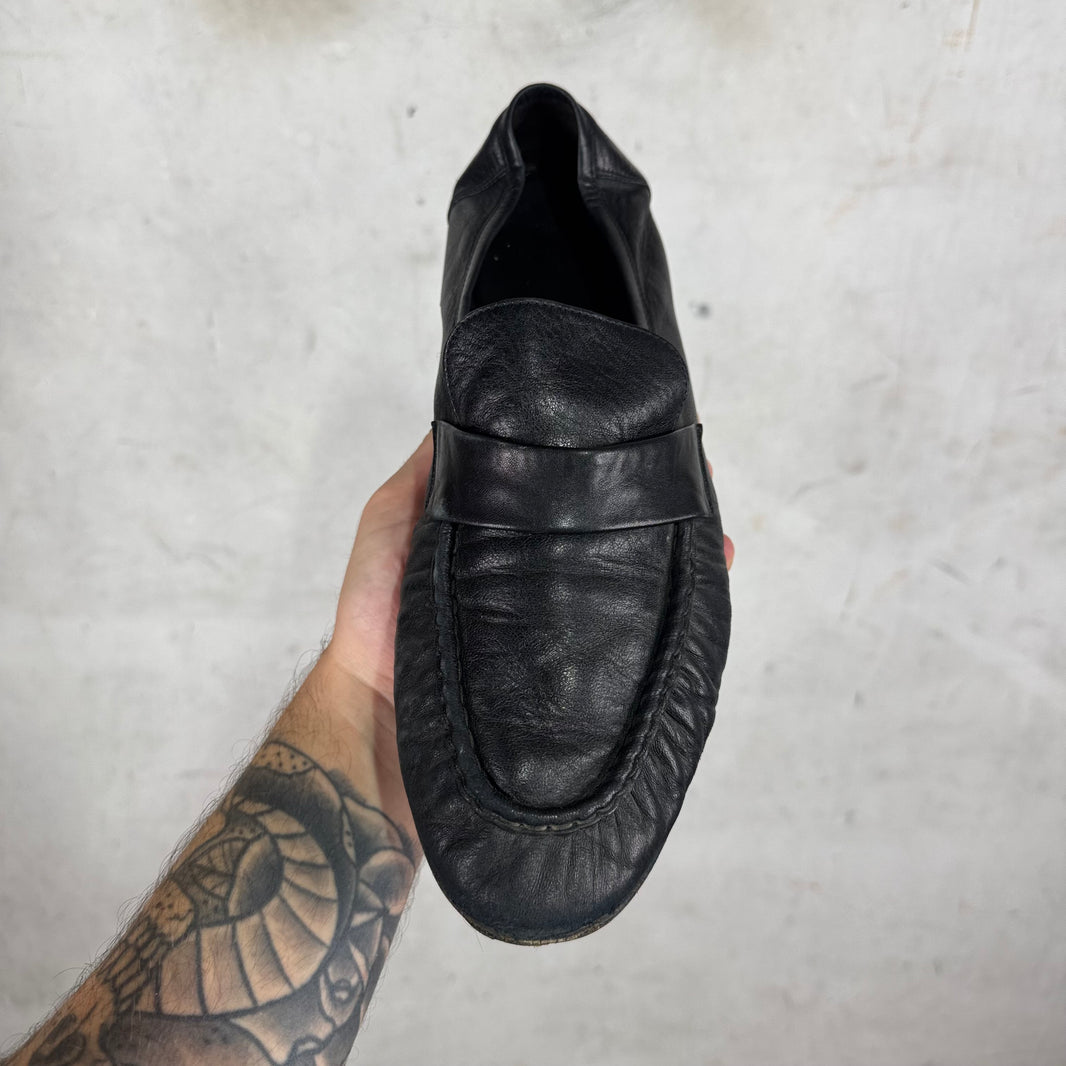 The Row Scrunched Leather Loafers