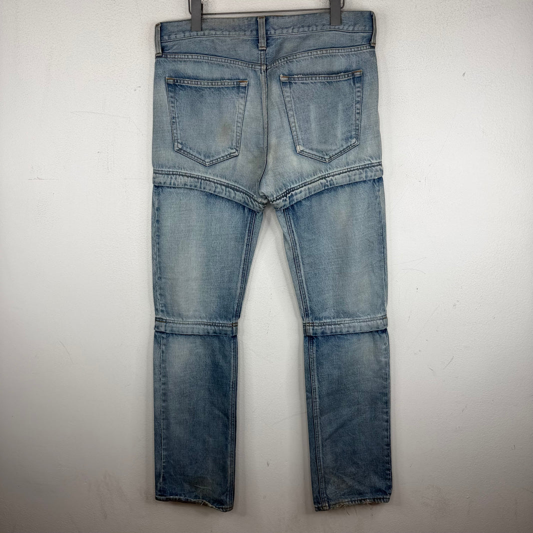 Balenciaga 3 Way Convertible Blue Denim Jeans