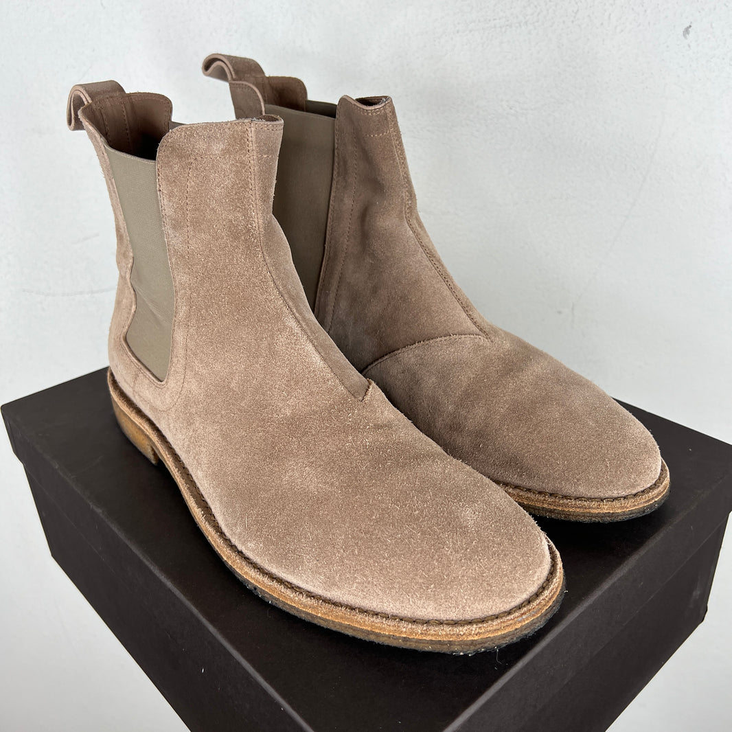 Bottega Veneta Grey Suede Chelsea Boots