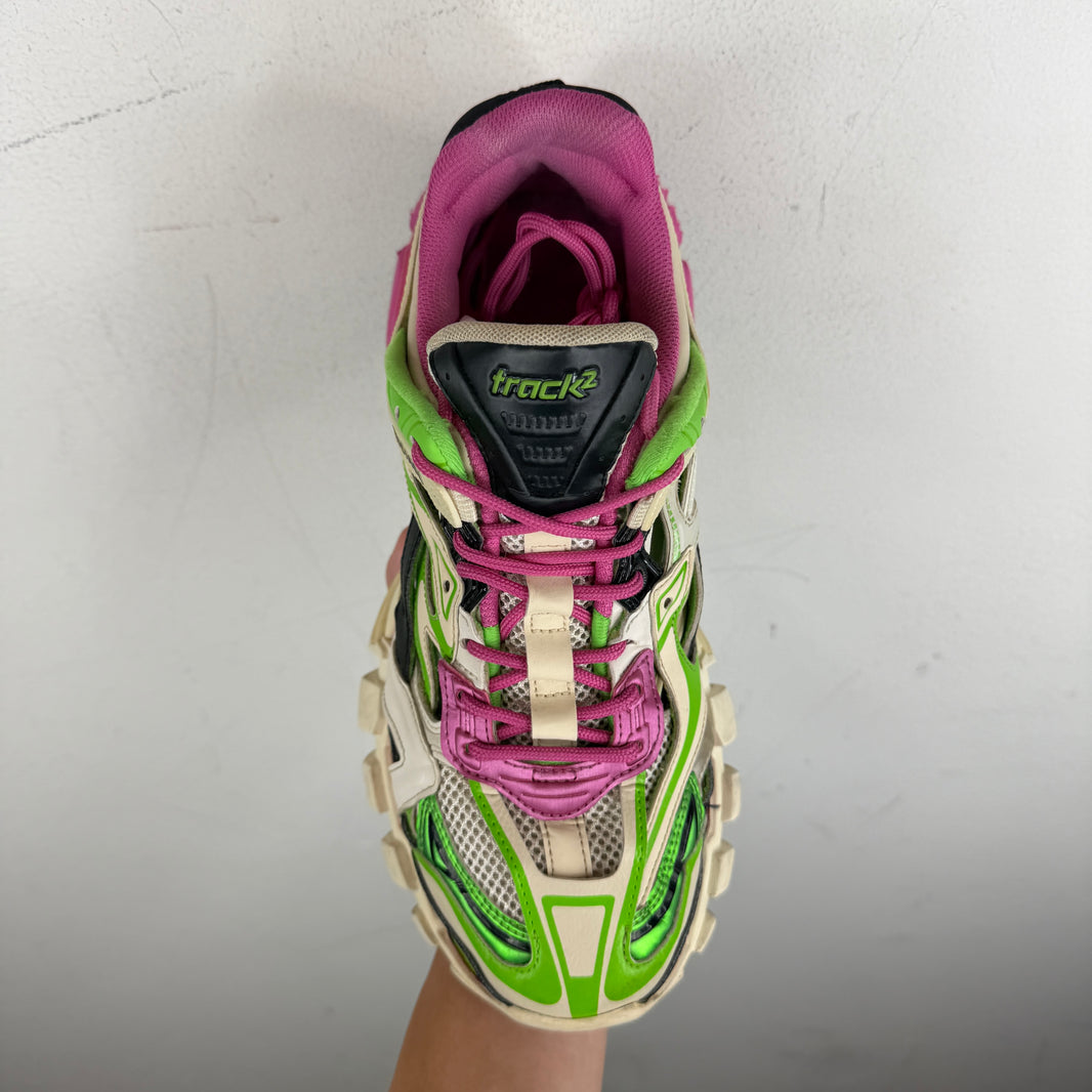 Balenciaga Pink/Green Track 2 Sneakers