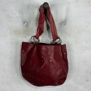 Margiela Red Leather Ring Tote Bag