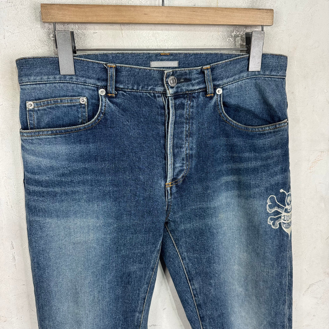 Dior Shawn Stussy Bee Embroidered Jeans