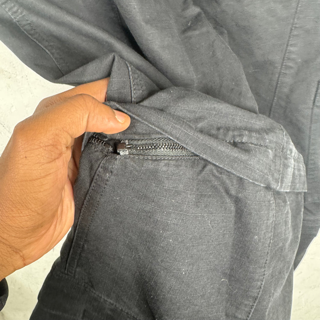 Balenciaga Black Baggy Flared Convertible Cargo Pants