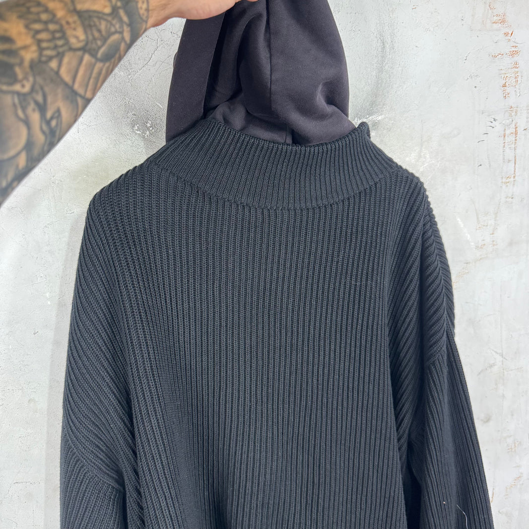 Balenciaga Double Layered Knit Zip Hoodie