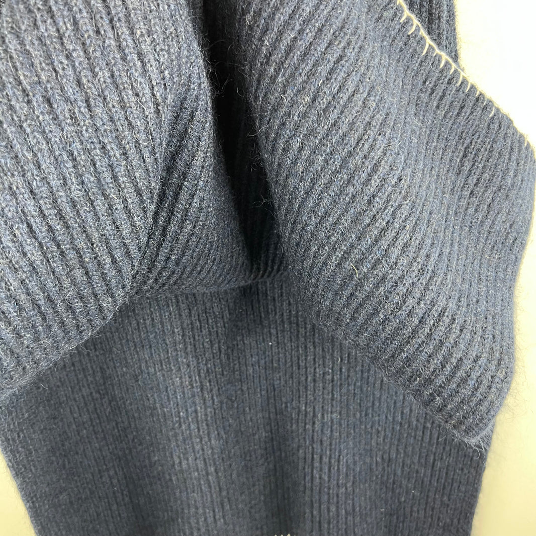 Margiela Navy Turtleneck Knit Sweater Vest
