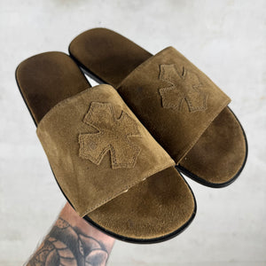 Chrome Hearts Suede Patch Slides