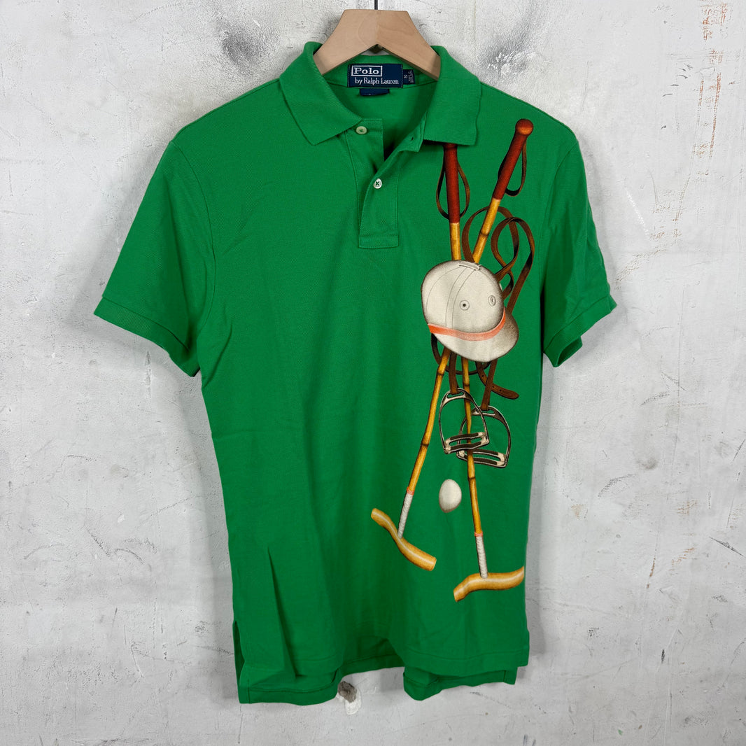 Ralph Lauren Green Printed Equipment Polo Shirt