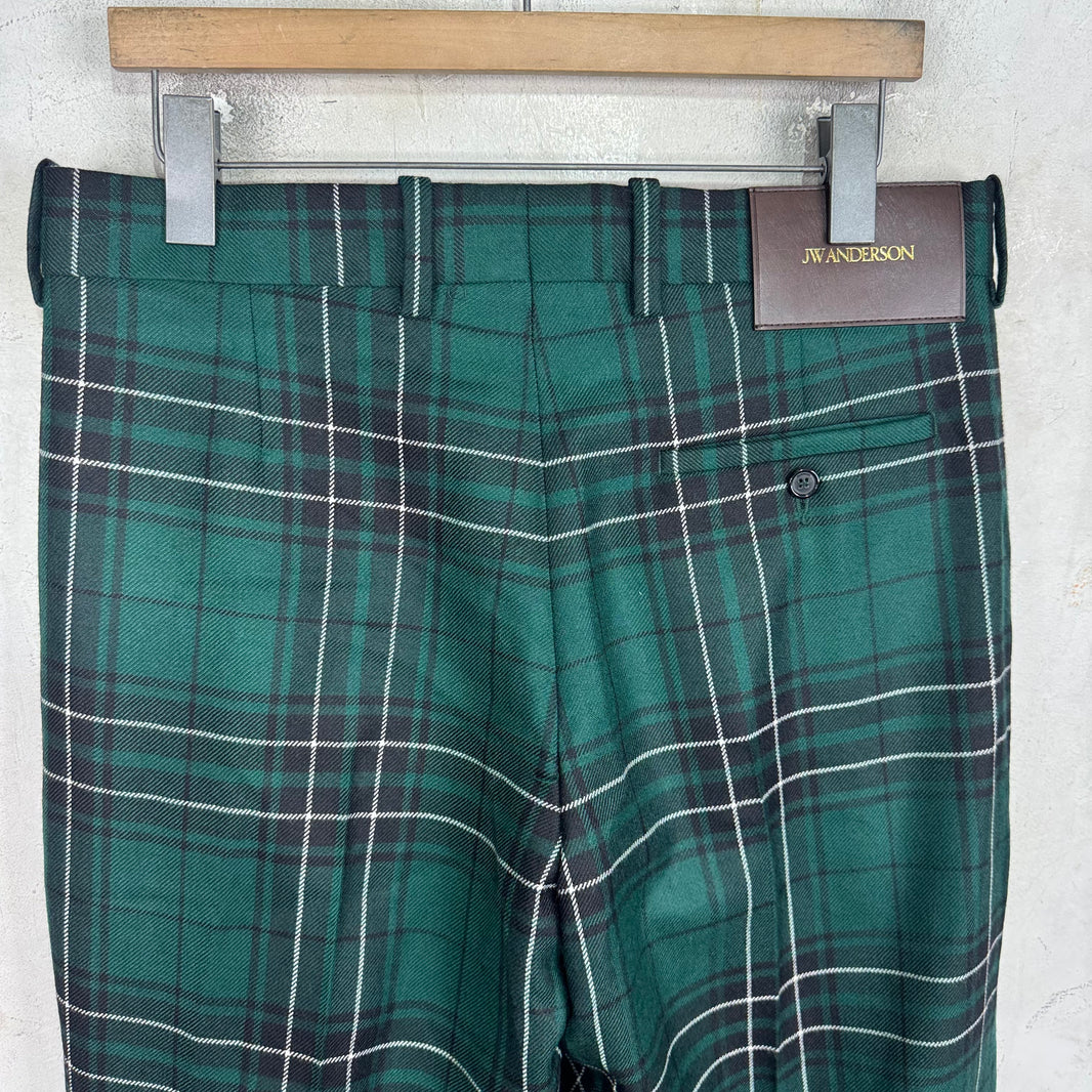 JW Anderson Green Plaid Trousers