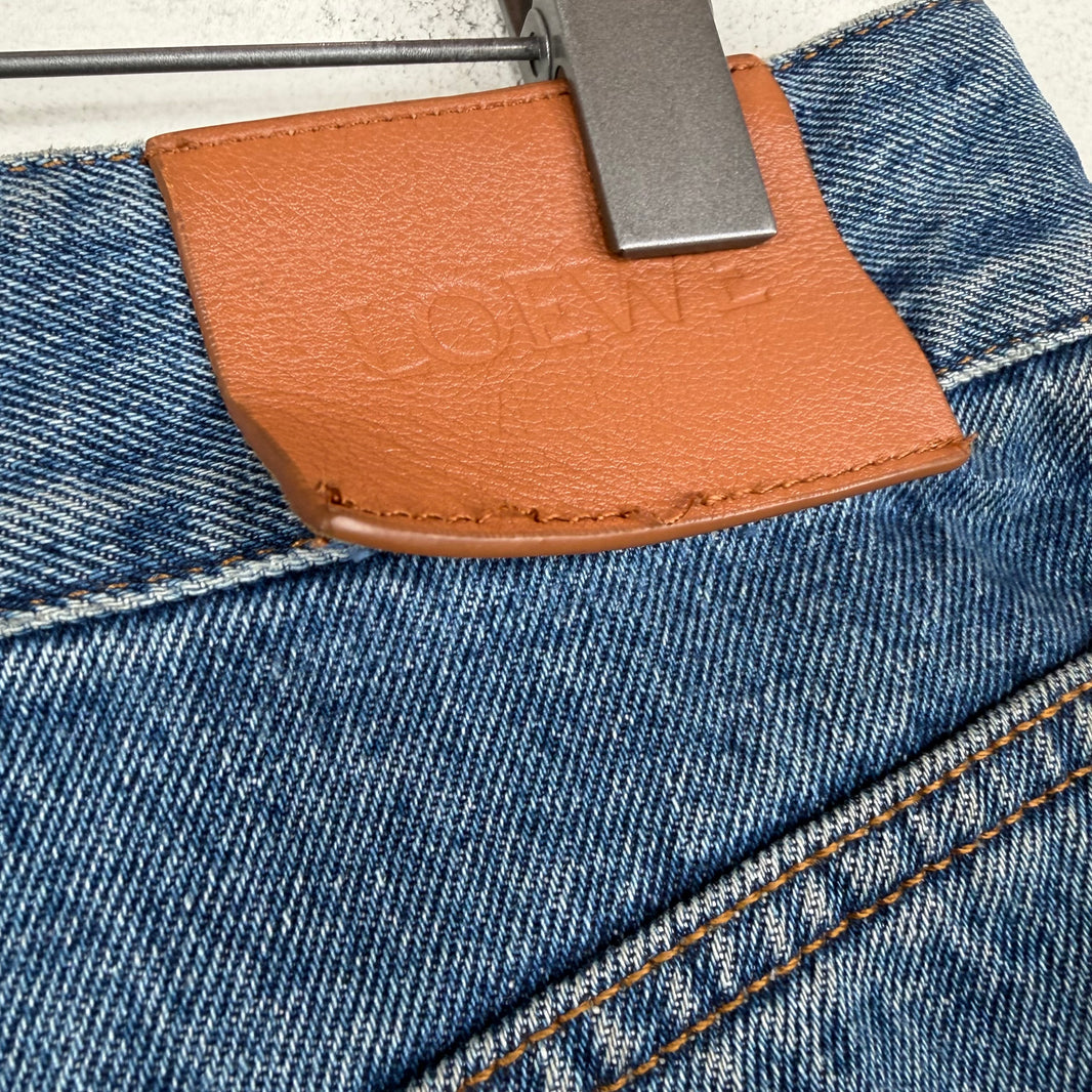 Loewe Anagram Cut Denim Shorts