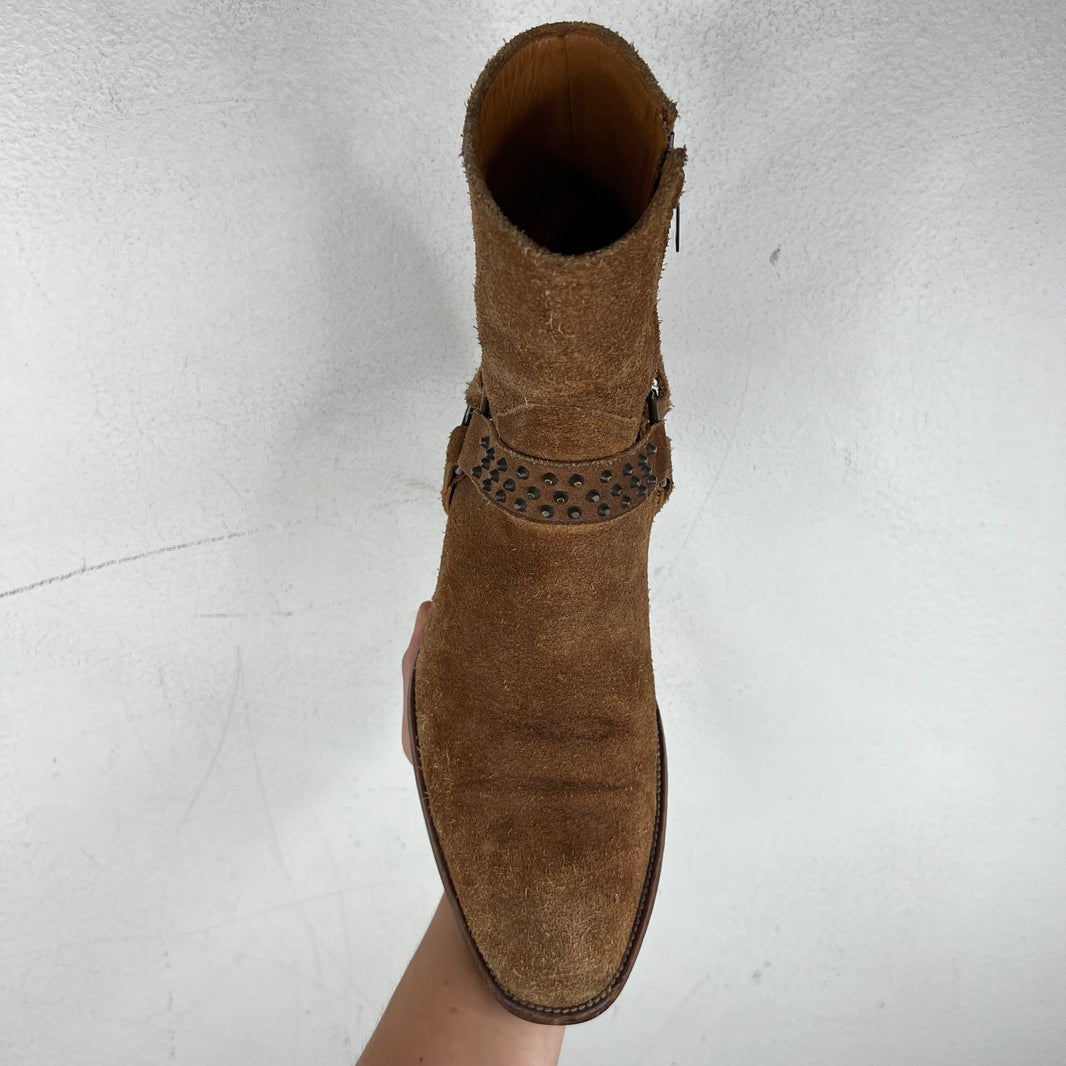 Saint Laurent Studded Suede Wyatt Boots