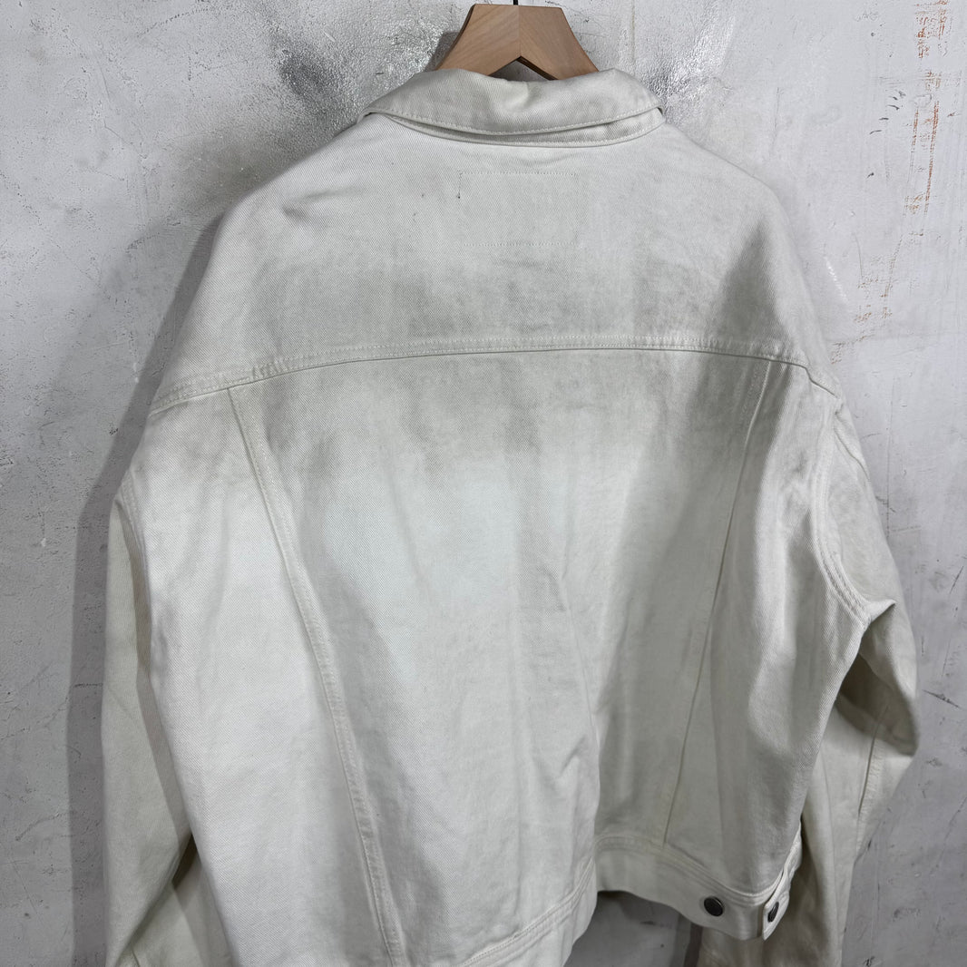 Entire Studio Dirty Wash Denim Jacket White