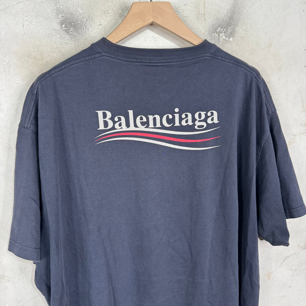 Balenciaga Navy Campaign T-Shirt