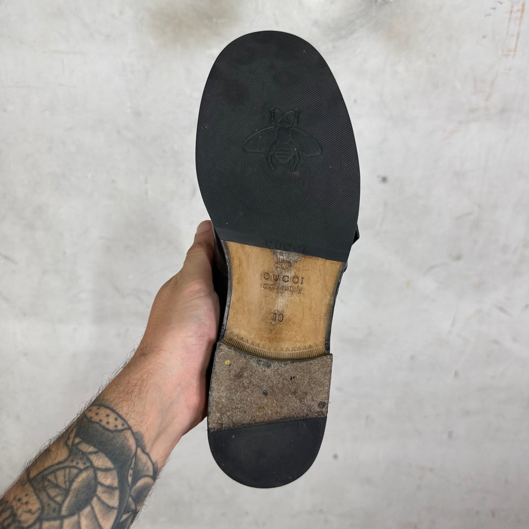 Gucci Two Toned Buckle Loafers