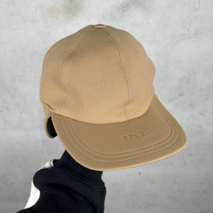 Prada Canvas Fleece Lined Flap Hat