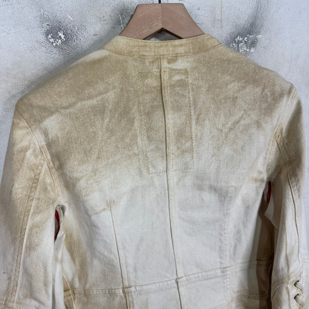 Prada 90's Sandblast Denim Biker Jacket