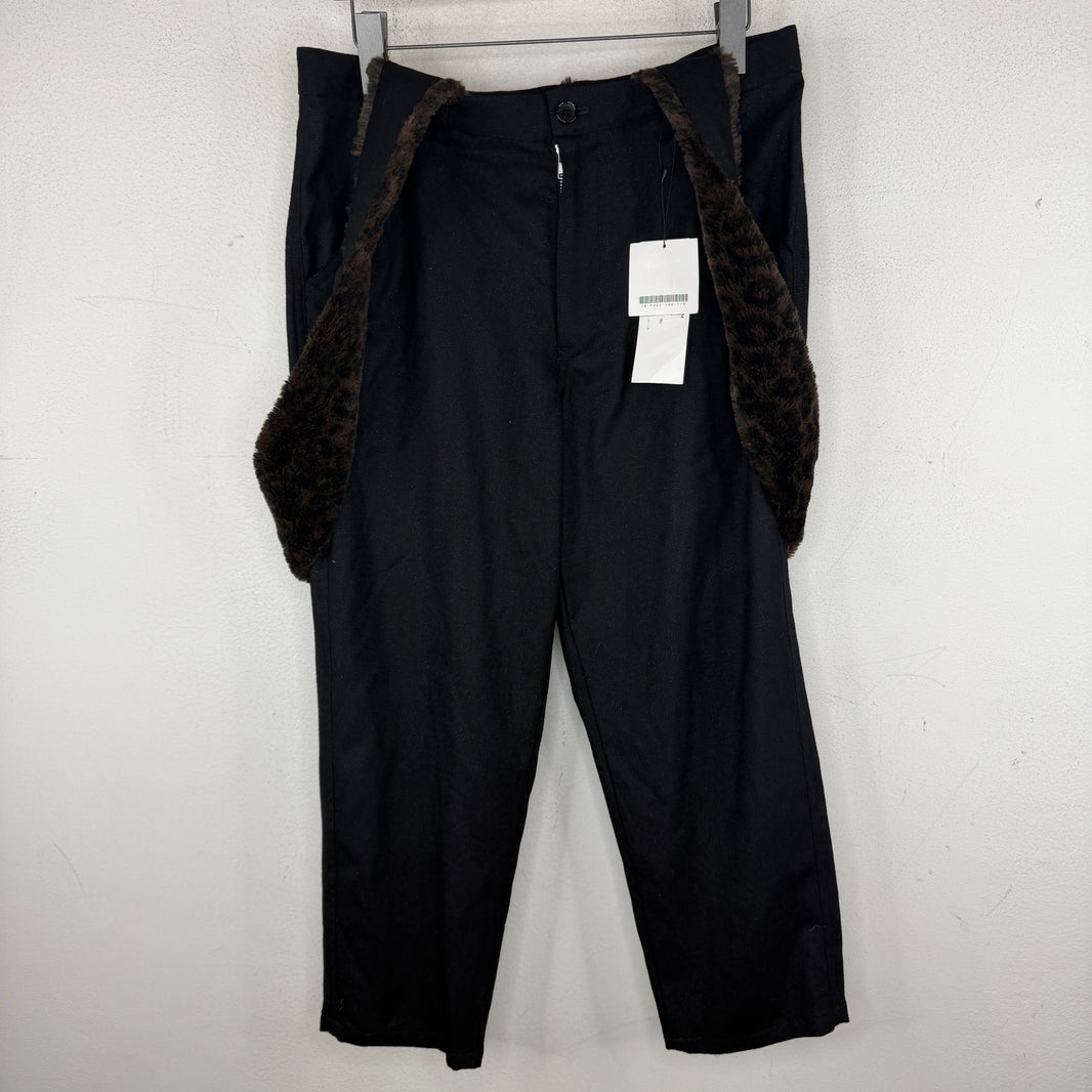 CDG Faux Fur Suspender Trousers