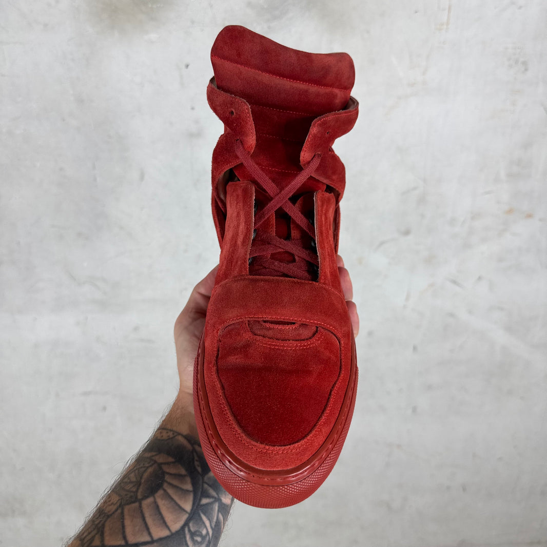 Giuliano Fujiwara Red Suede Skeleton Sneakers