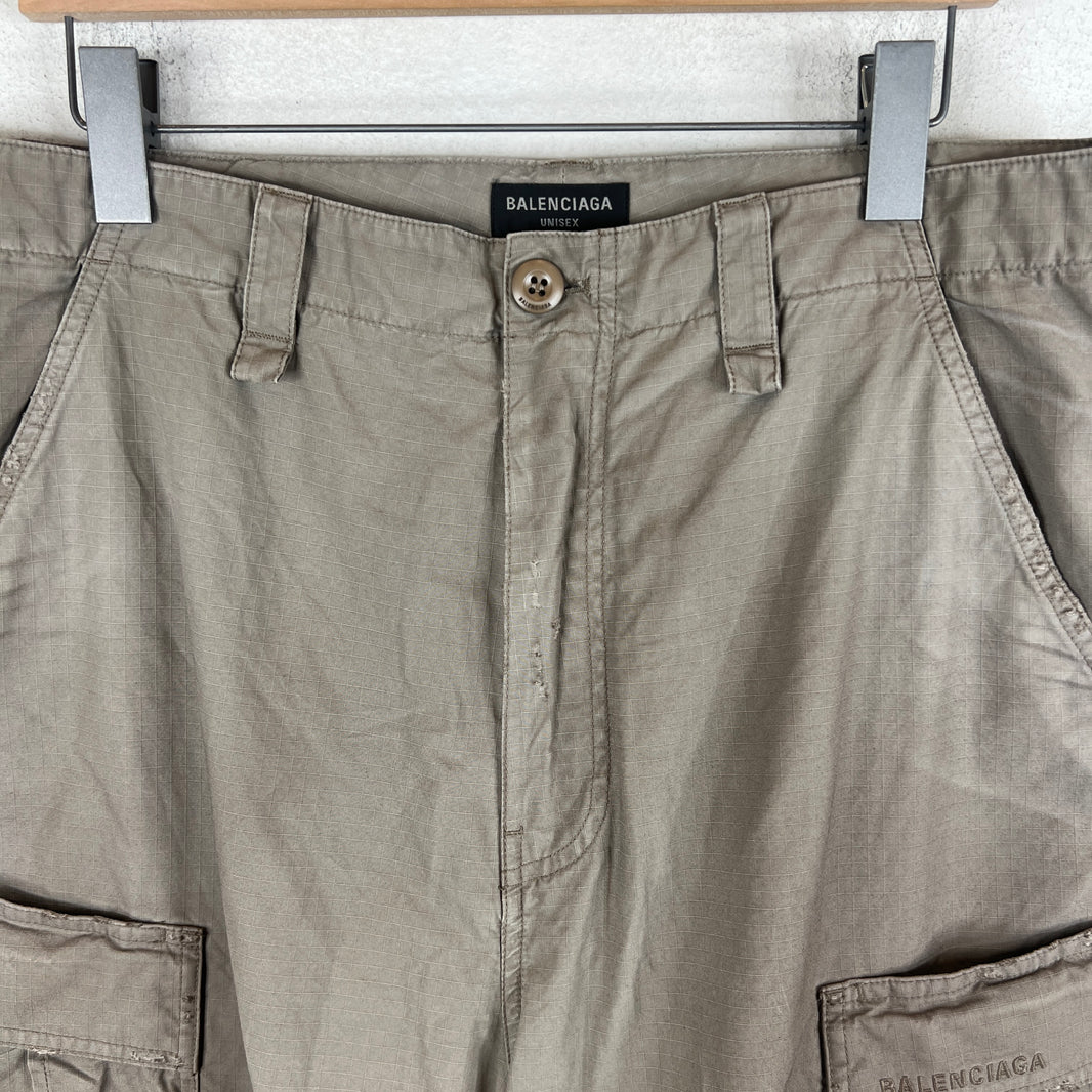 Balenciaga Brown Convertible Cargo Pants