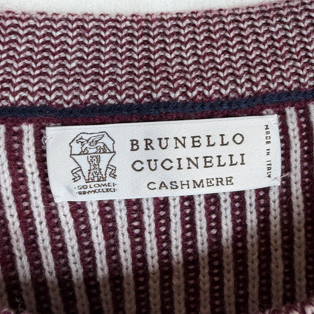 Brunello Cucinelli Striped Red Sweater