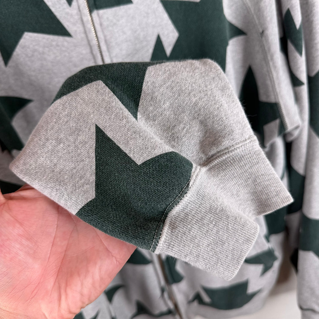 Bape Gray/Green STA Full Zip Hoodie