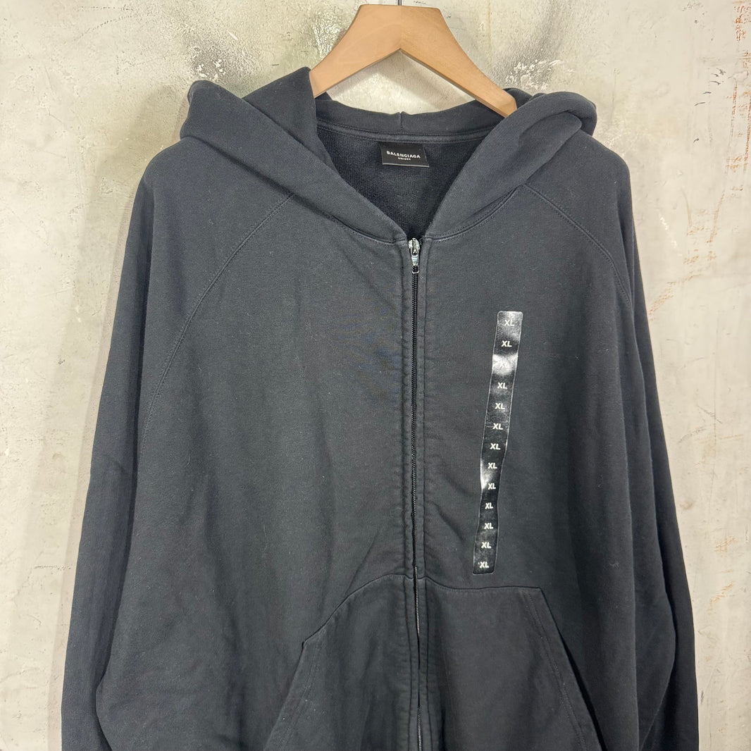 Balenciaga Sticker Size Zip Hoodie