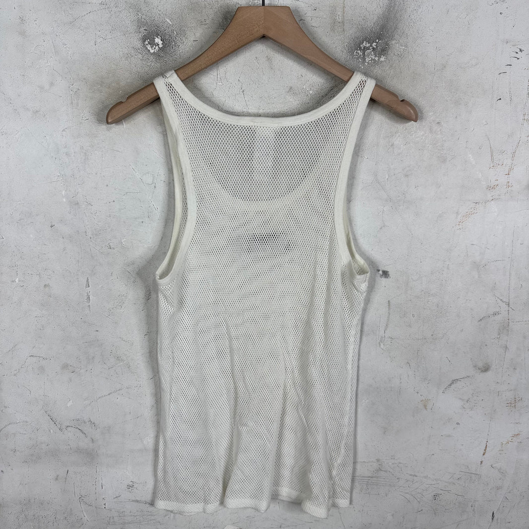 Acne Studios White Mesh Tank Top