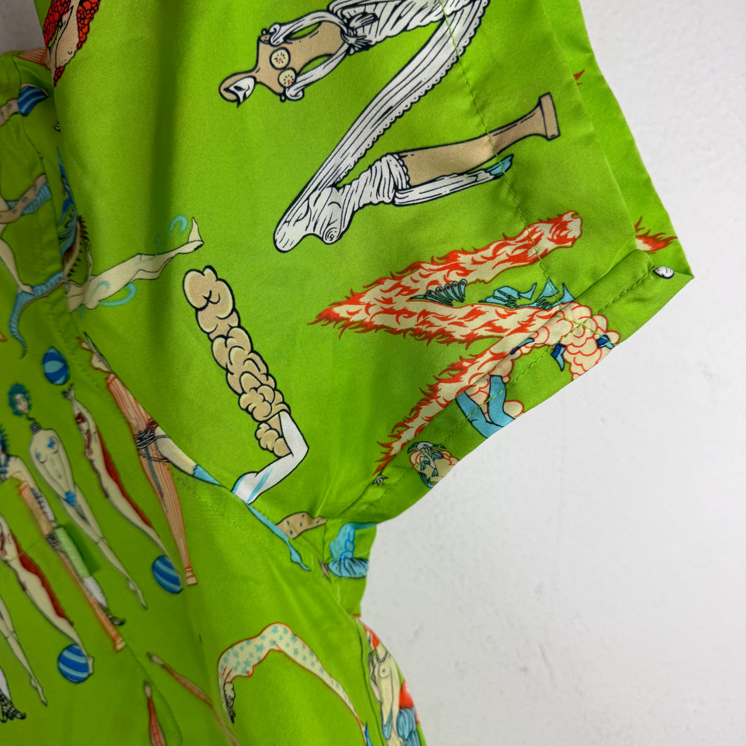Supreme Green Alphabet F*** Button Up Shirt