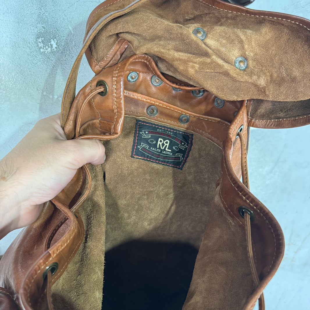 RRL Leather Flap Top Cinch Backback
