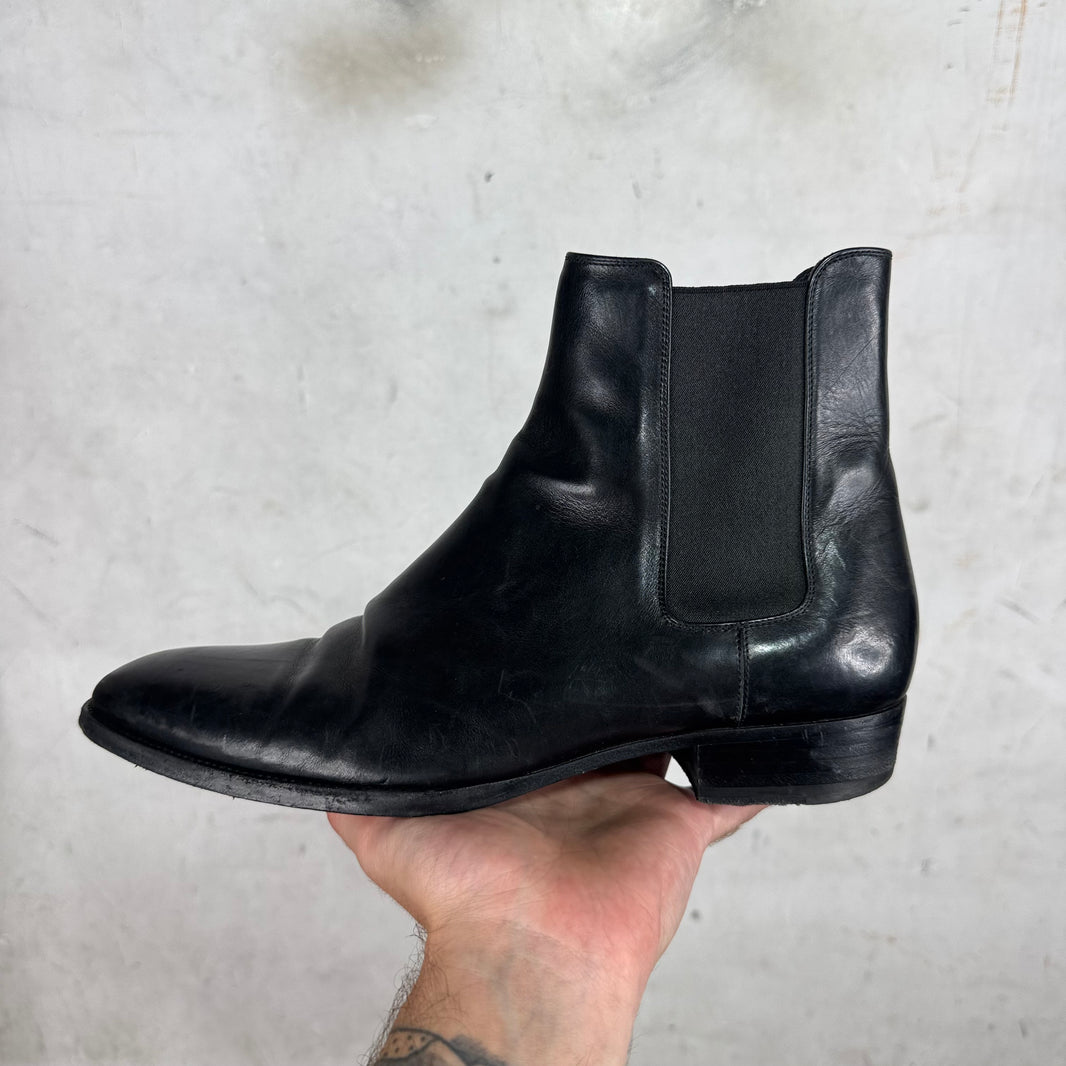 Saint Laurent Black Leather Chelsea Boots