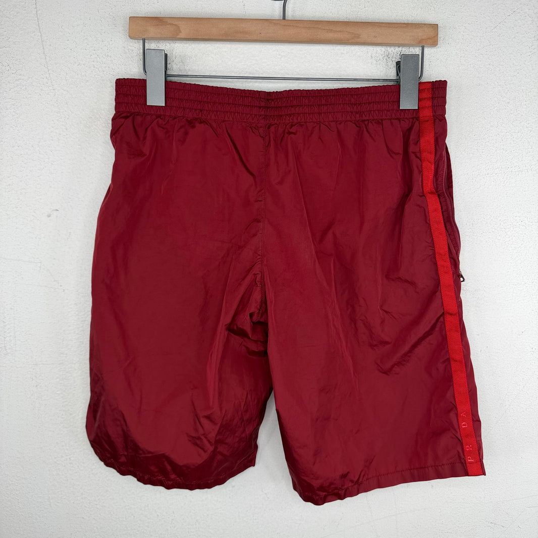 Prada Red Nylon Shorts