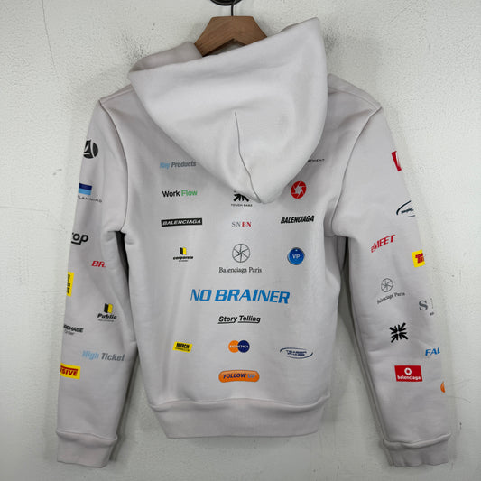 Balenciaga Business English Zip Up Hoodie