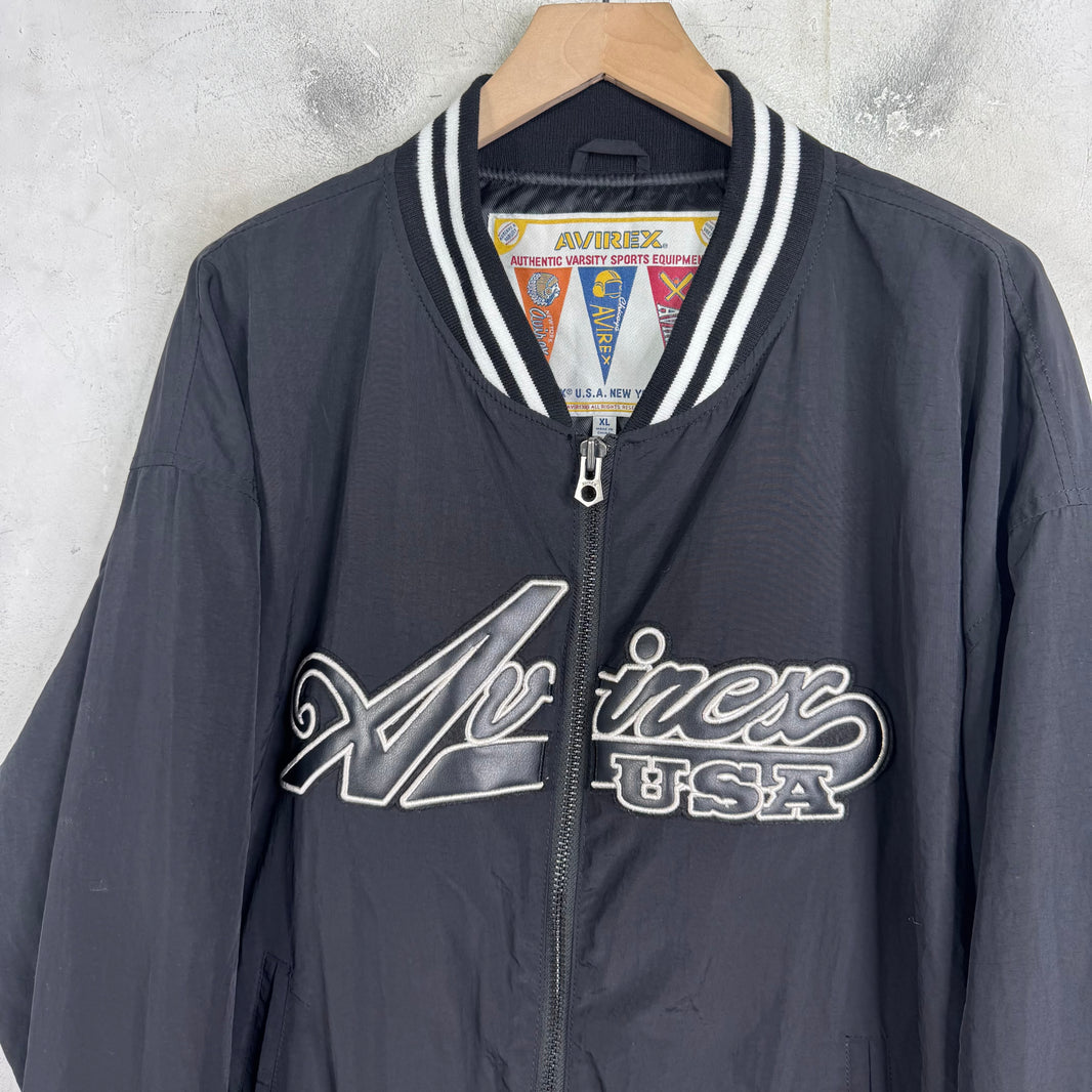 Avirex Leather Script Windbreaker Jacket