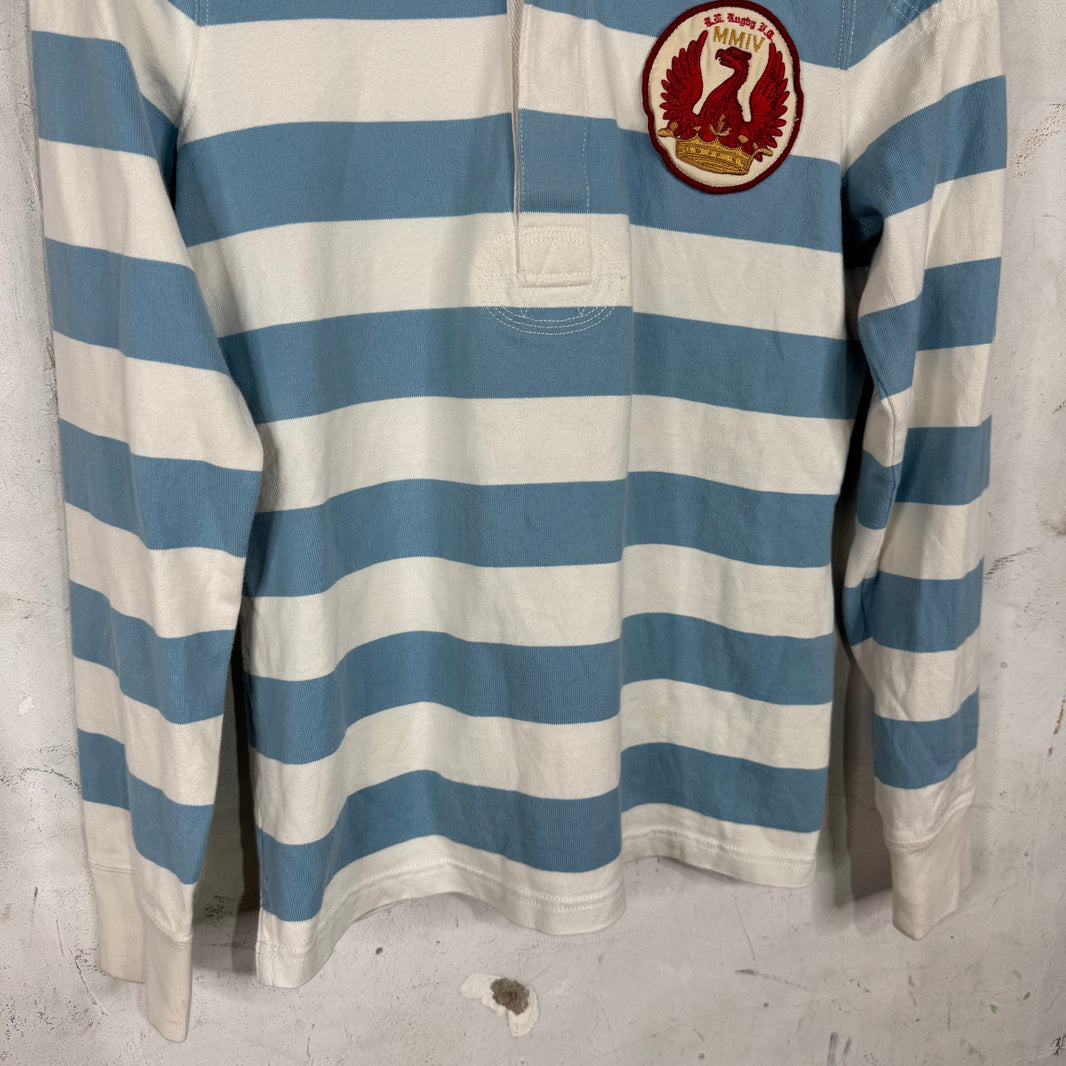 Ralph Lauren Rugby Striped Blue Crest L/S Polo