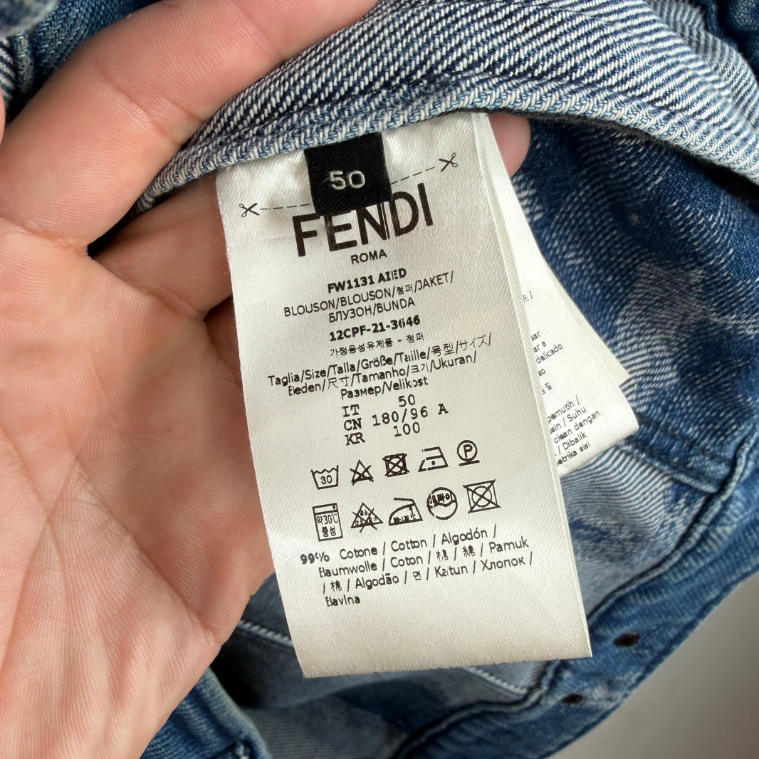Fendi Bleach Embroidery Denim Jacket