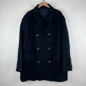 Jil Sander Navy Cashmere Blend Double Breasted Peacoat
