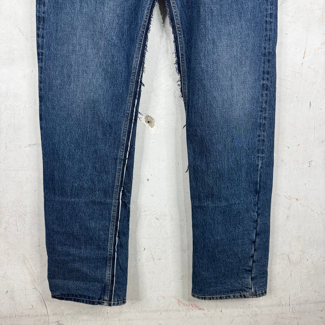 Margiela Pendleton Layered Distressed Jeans