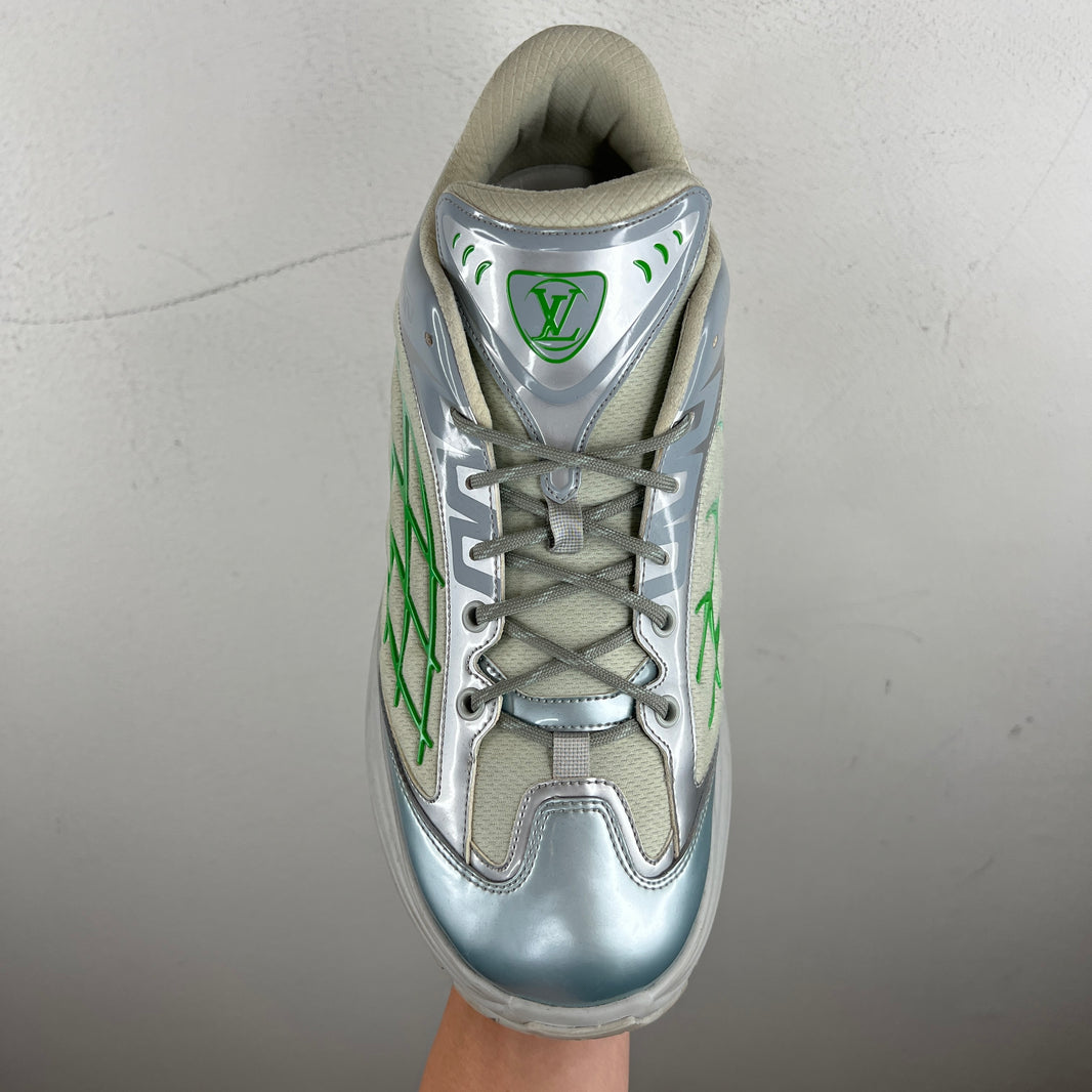 Louis Vuitton Silver Discovery Lace Up Sneakers